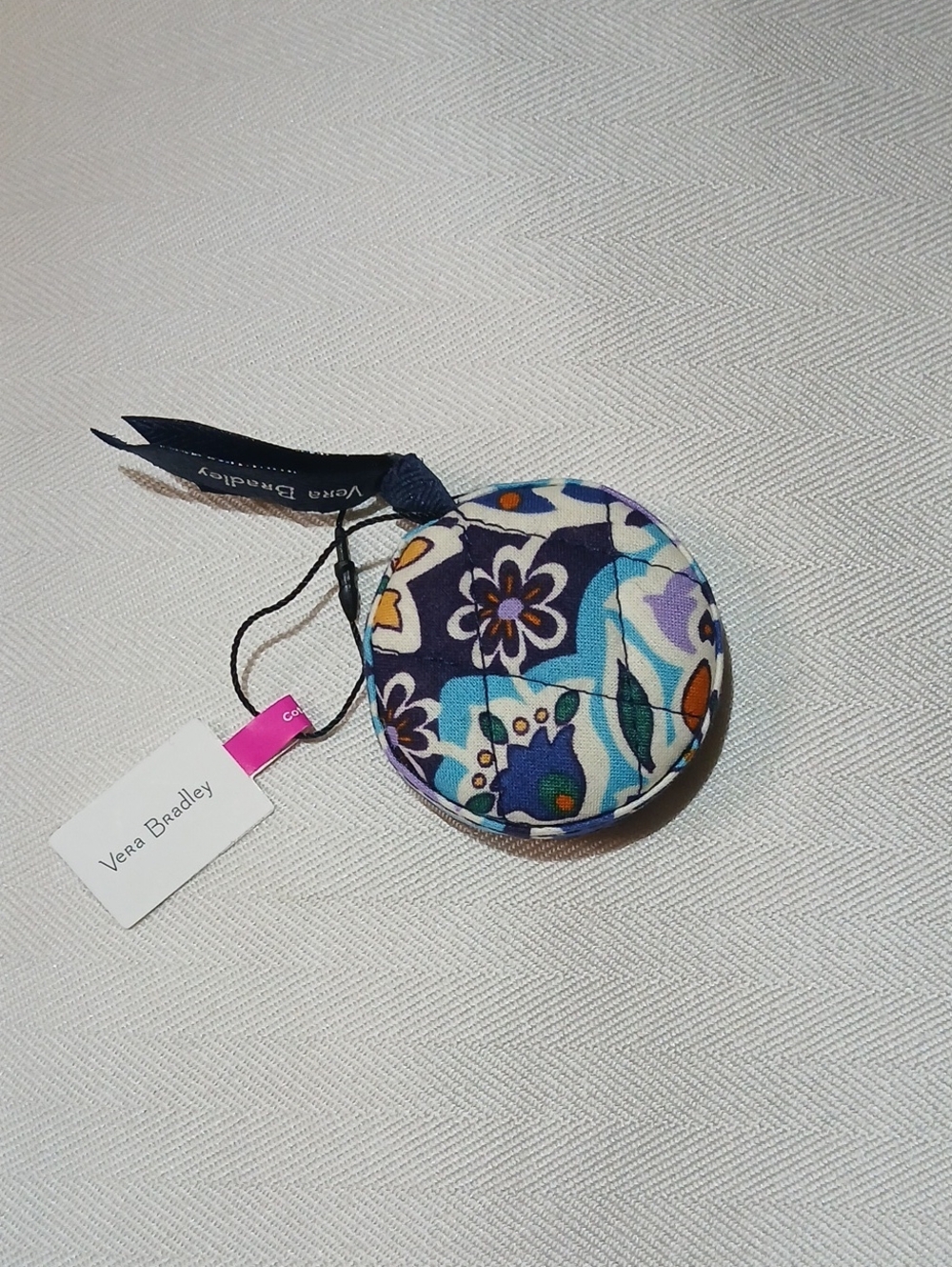 Vera Bradley Quilted Floral Tape measure blue & purple